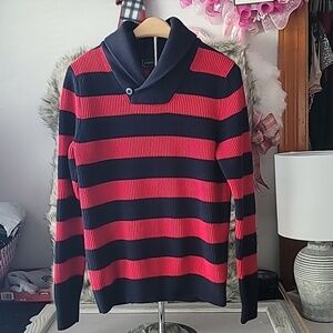 Express Red and Blue Striped Sweater